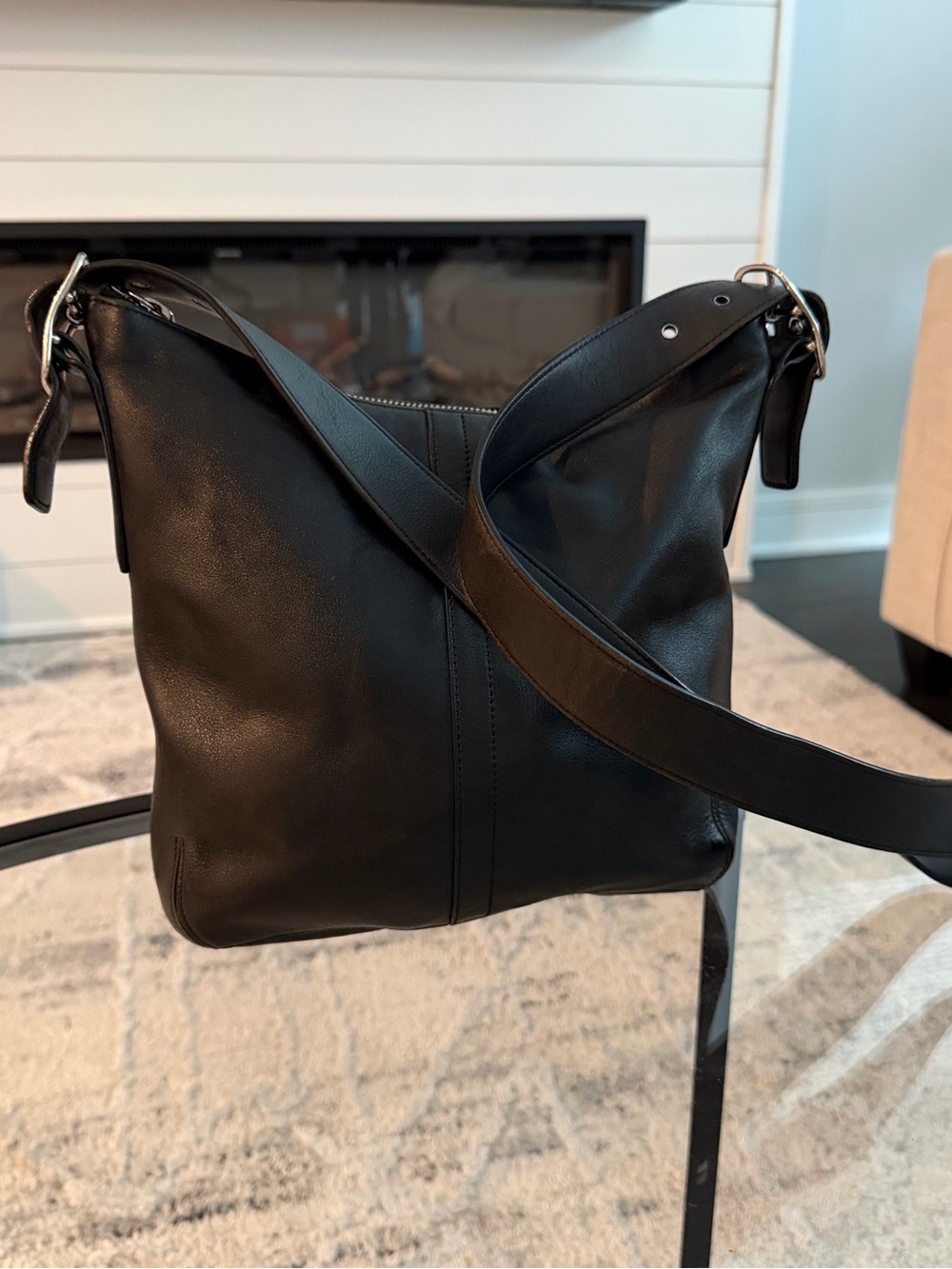 Coach Y2K vintage Black Leather Women's Crossbody Bag